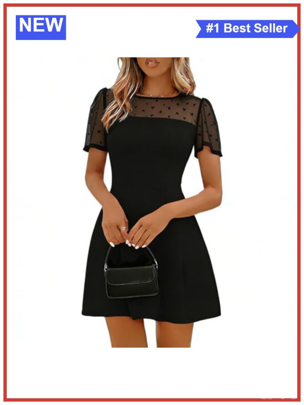 Elegant Mesh Short Sleeve A-Line Work Prom Homecoming Dress